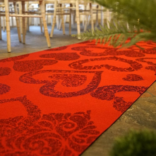 Herz-Glitzer roter Hochzeitsläufer