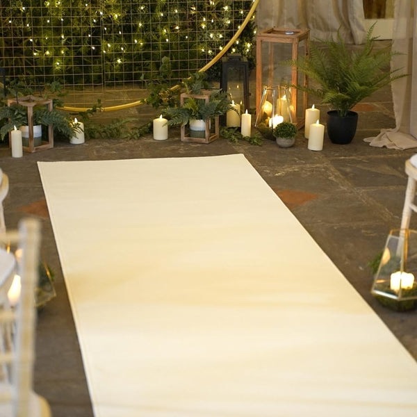 Plain Cream Wedding Aisle Runner