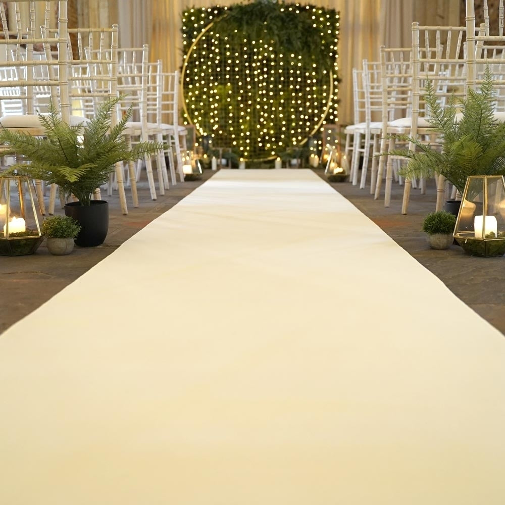 Plain Cream Wedding Aisle Runner