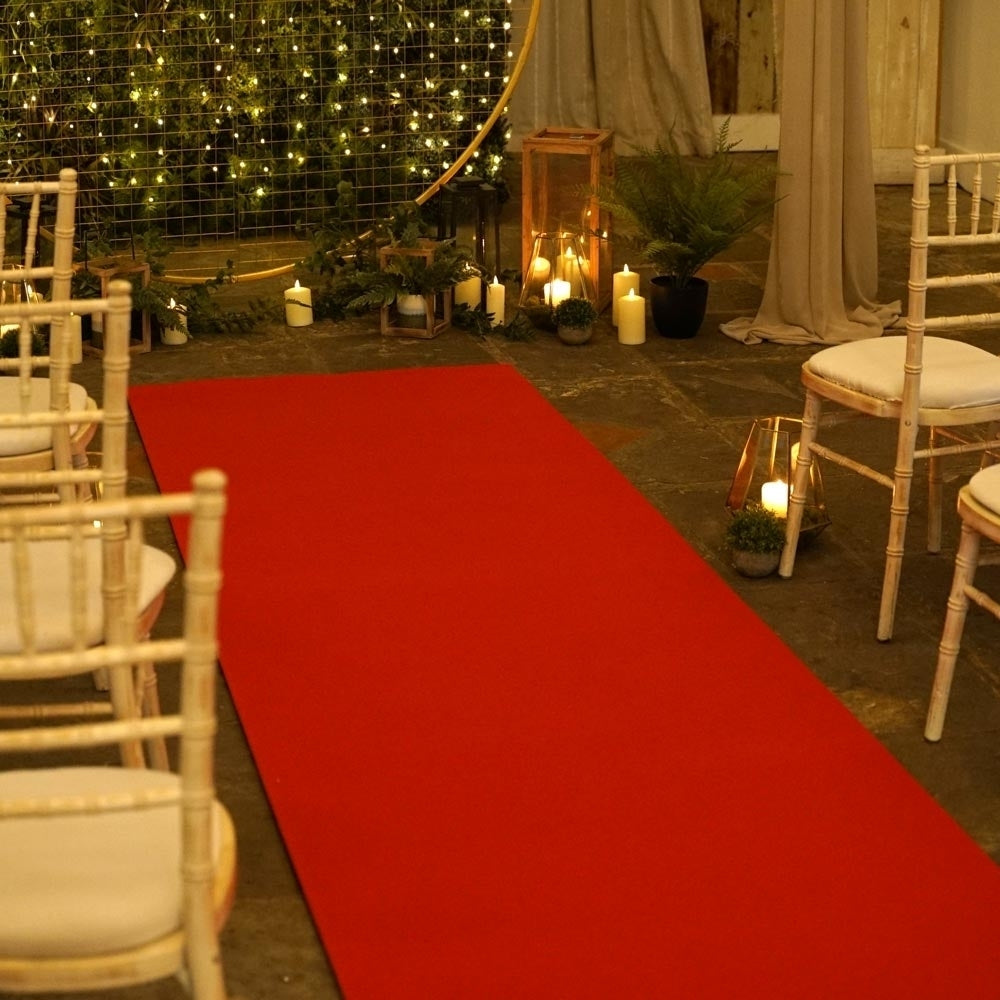 Plain Indoor/Outdoor Red Wedding Aisle Runner