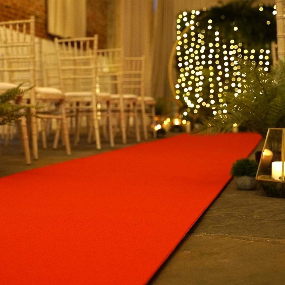 Plain Indoor/Outdoor Rouge coureur de tapis de mariage