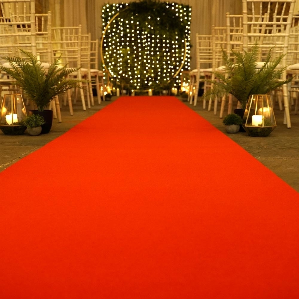 Plain Indoor/Outdoor Rouge coureur de tapis de mariage