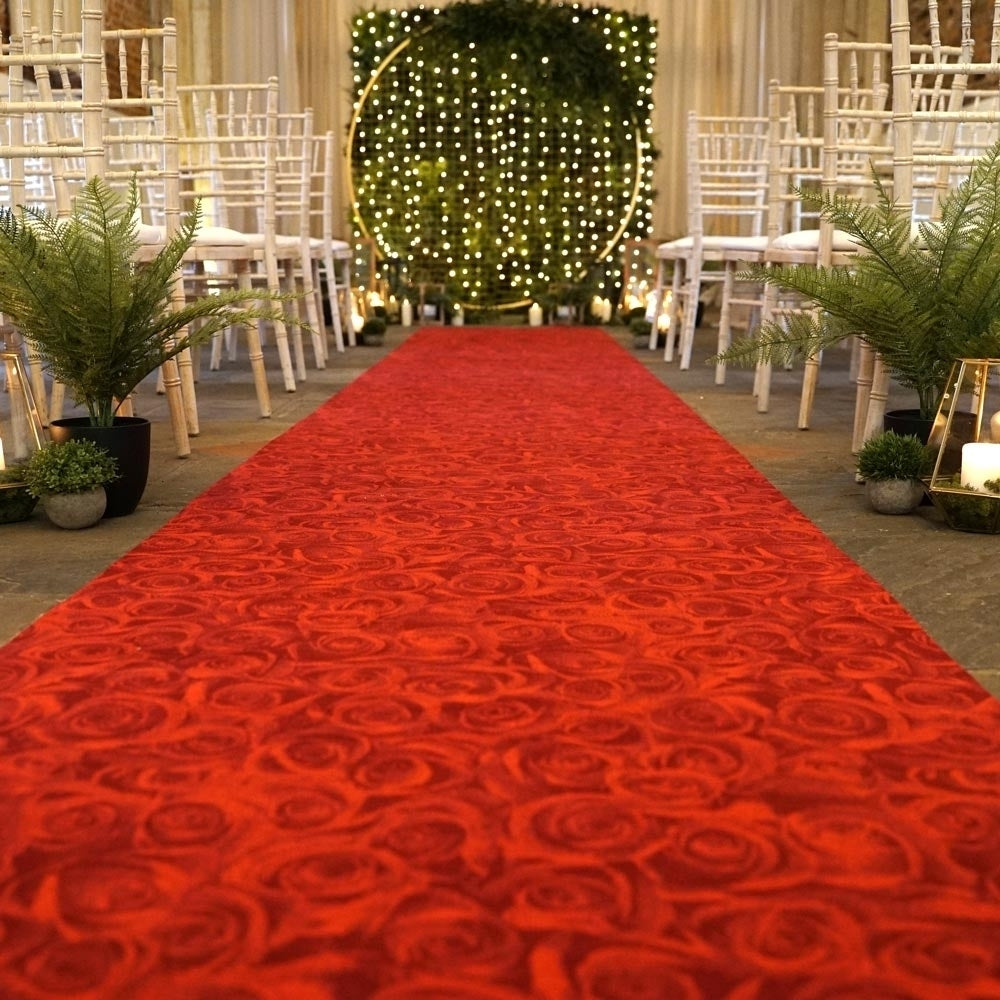 Rose Red Wedding Aisle Runner