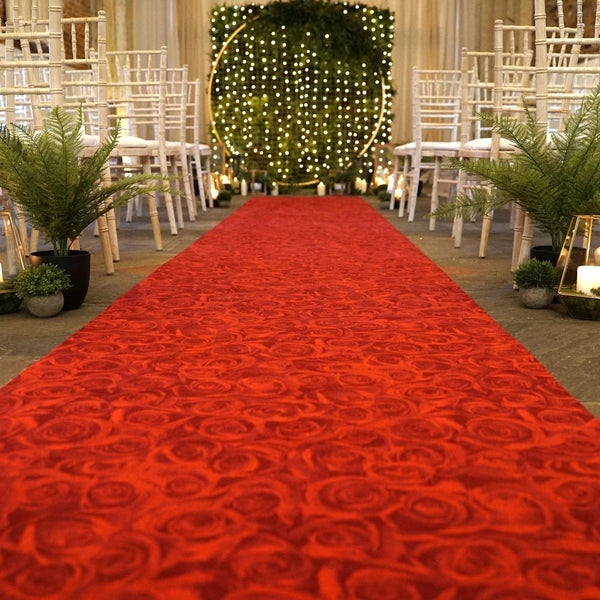 Rose Red Wedding Aisle Runner