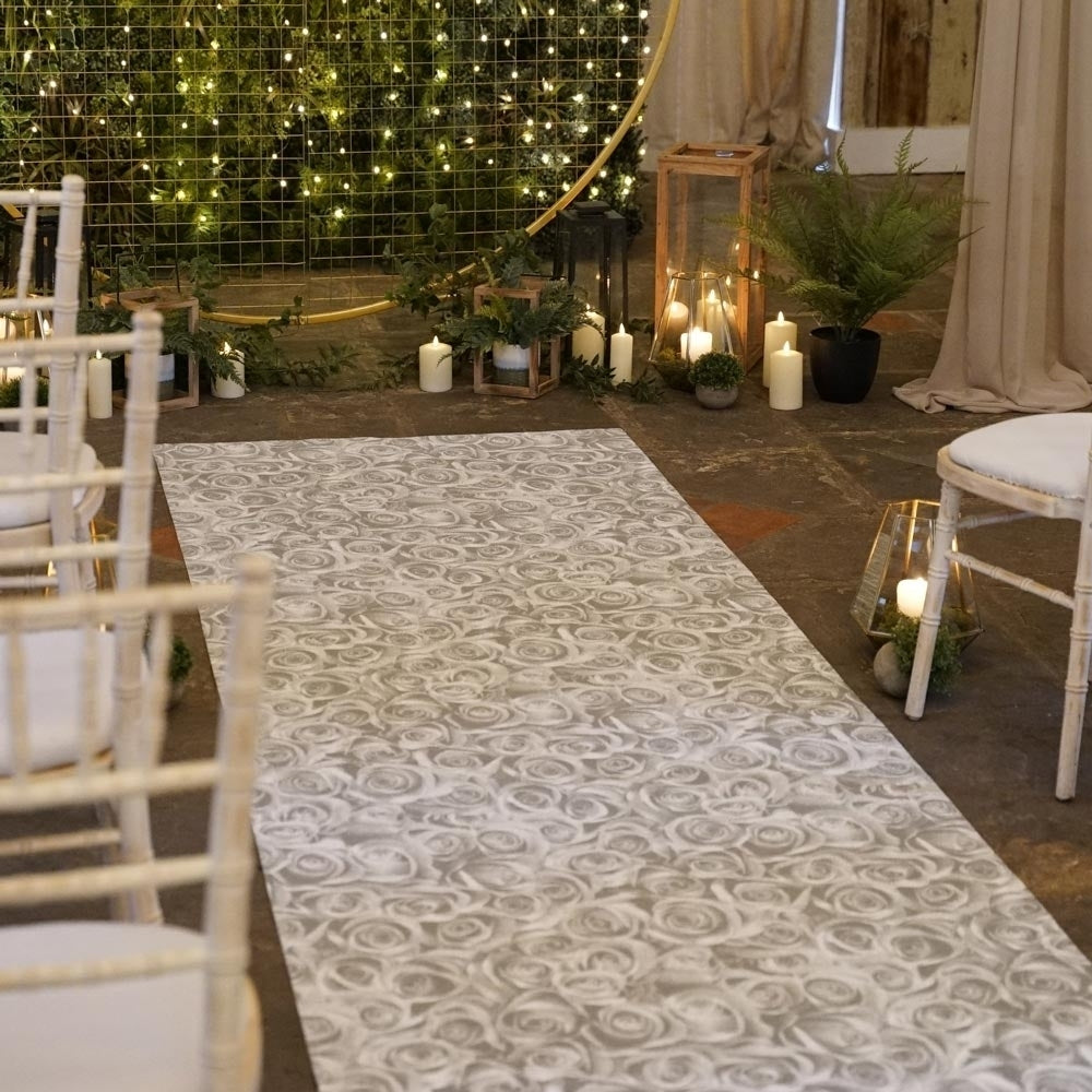 Rose Silver Wedding Aisle Runner