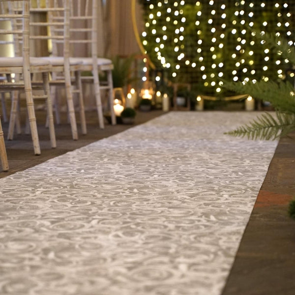 Rose Silver Wedding Aisle Runner
