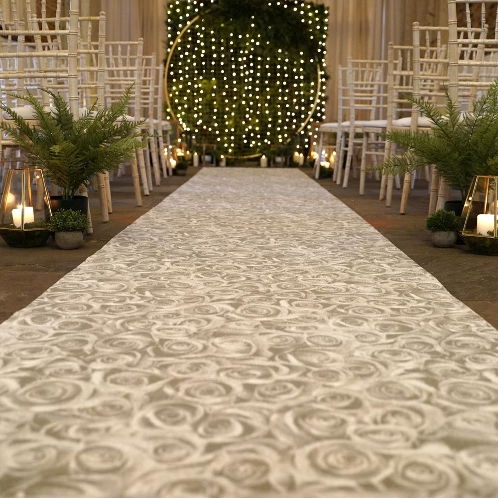 Rose Silver Wedding Aisle Runner