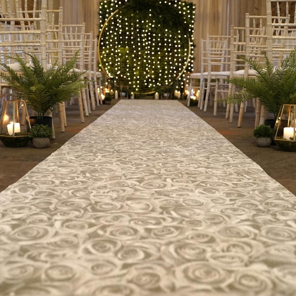 Rose Silver Wedding Aisle Runner