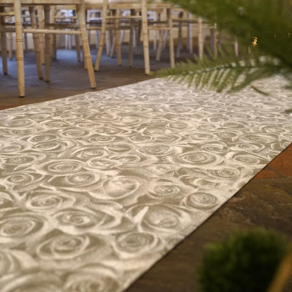 Rose Silver Wedding Aisle Runner