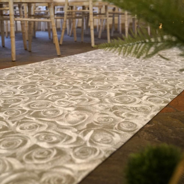 Rose Silver Wedding Aisle Runner