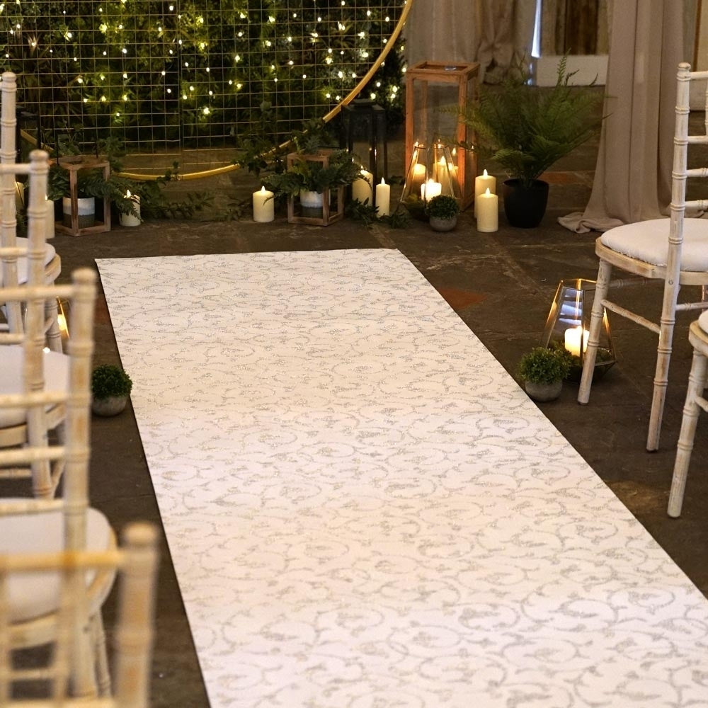 Hochzeitsläufer zum Ausrollen in Silberweiß