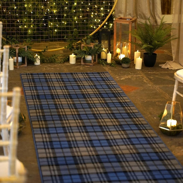 Tartan Blue Wedding Aisle Runner