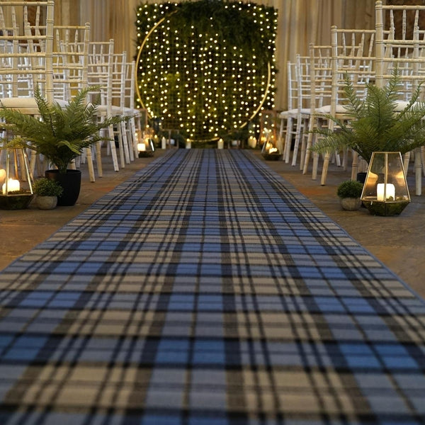 Tartan Blue Wedding Aisle Runner
