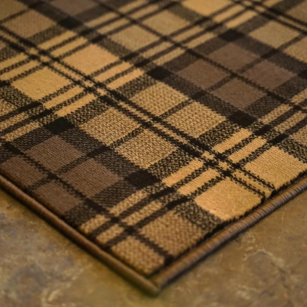 Tartan Marron coureur de tapis de mariage