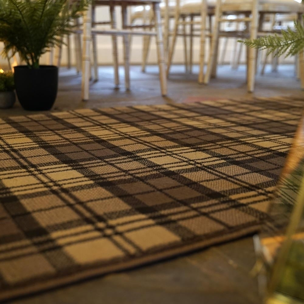 Tartan Marron coureur de tapis de mariage