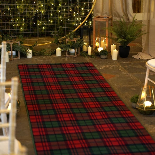 Tartan Red / Green Wedding Aisle Runner