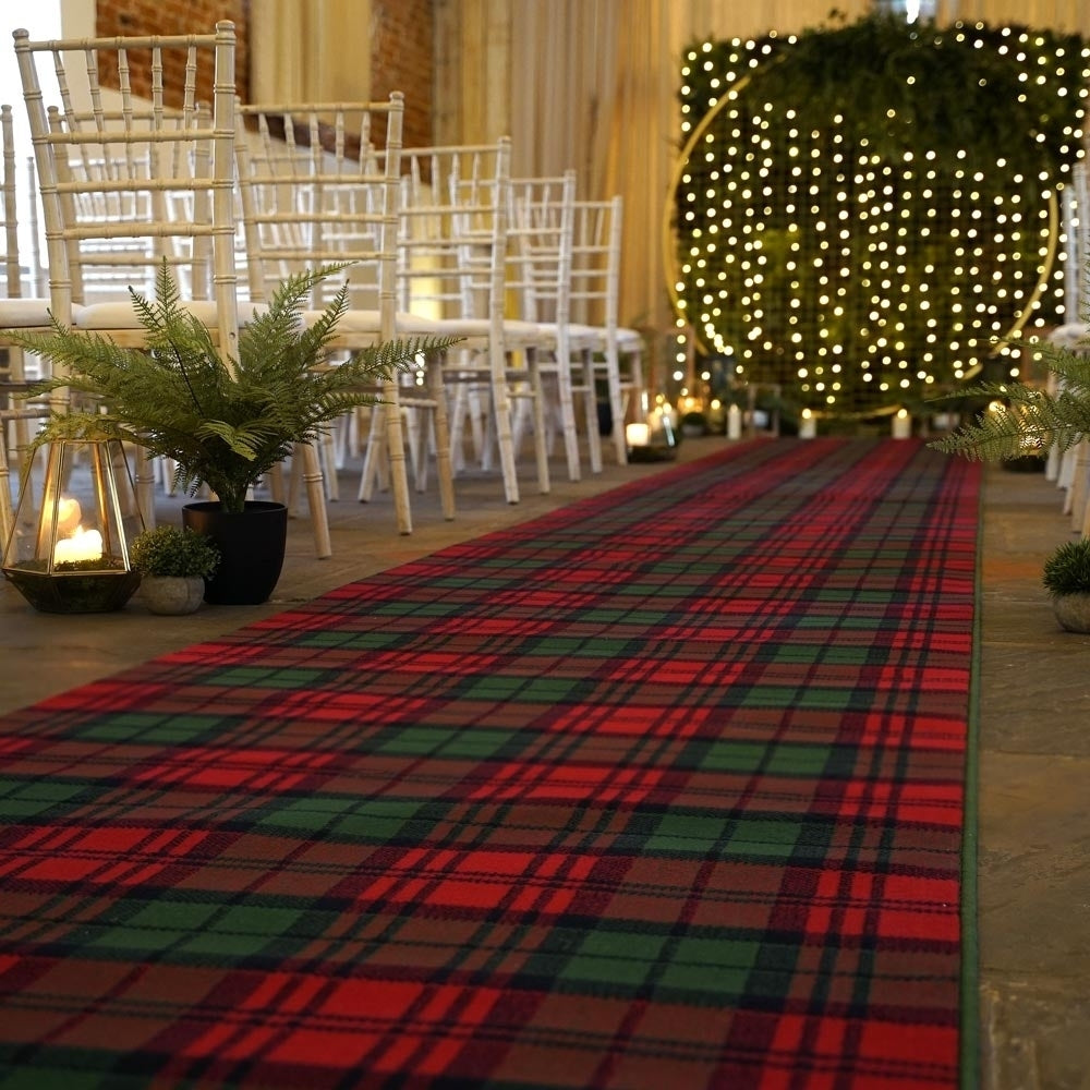 Tartan Red / Green Wedding Aisle Runner