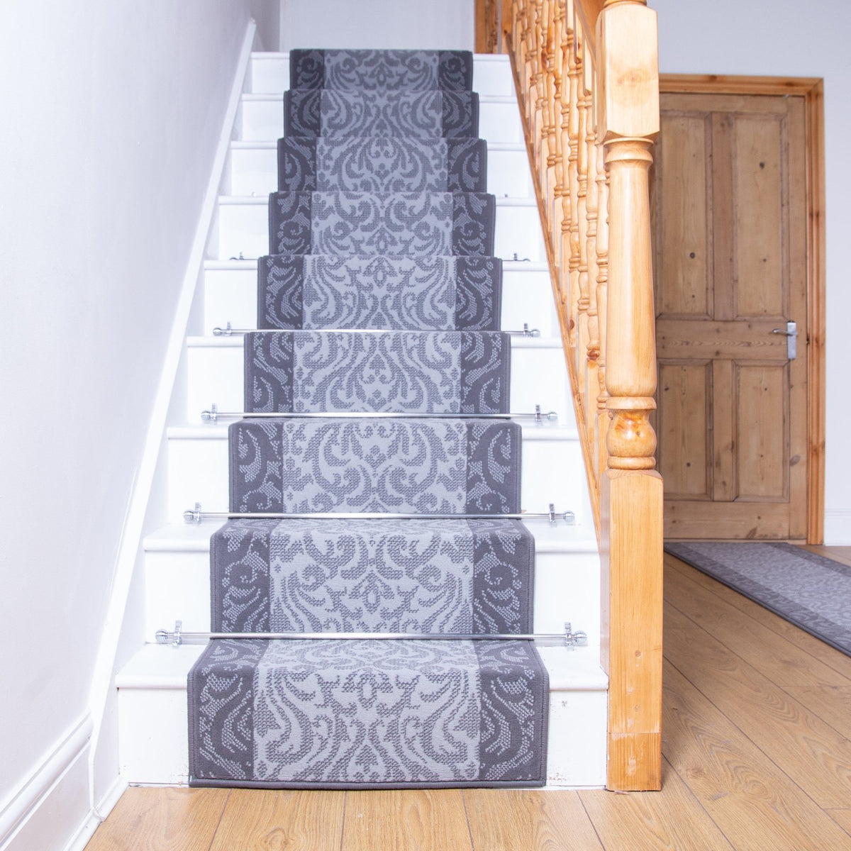Baroque Light Gray Stair Runner