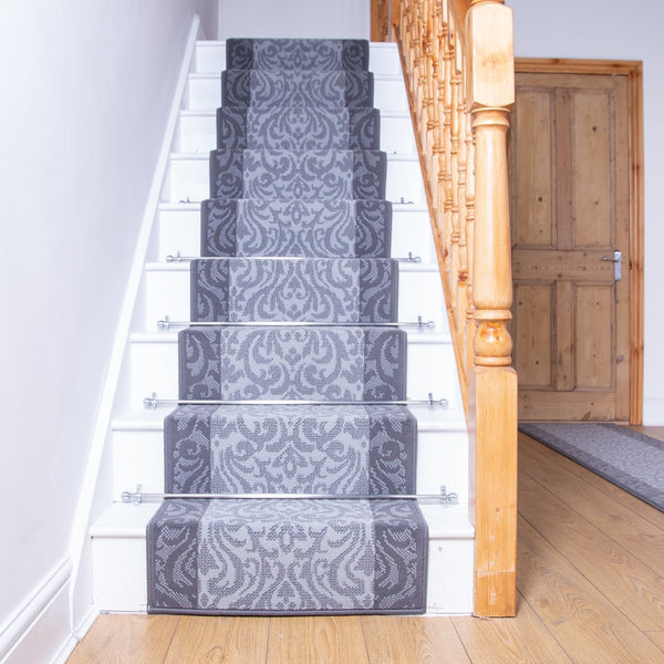 Baroque Light Gray Stair Runner