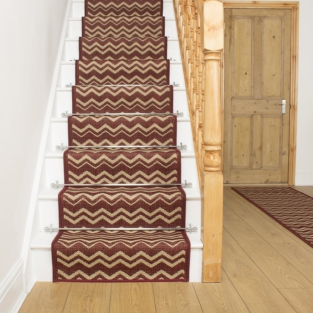 Chevron Red Stair Runner