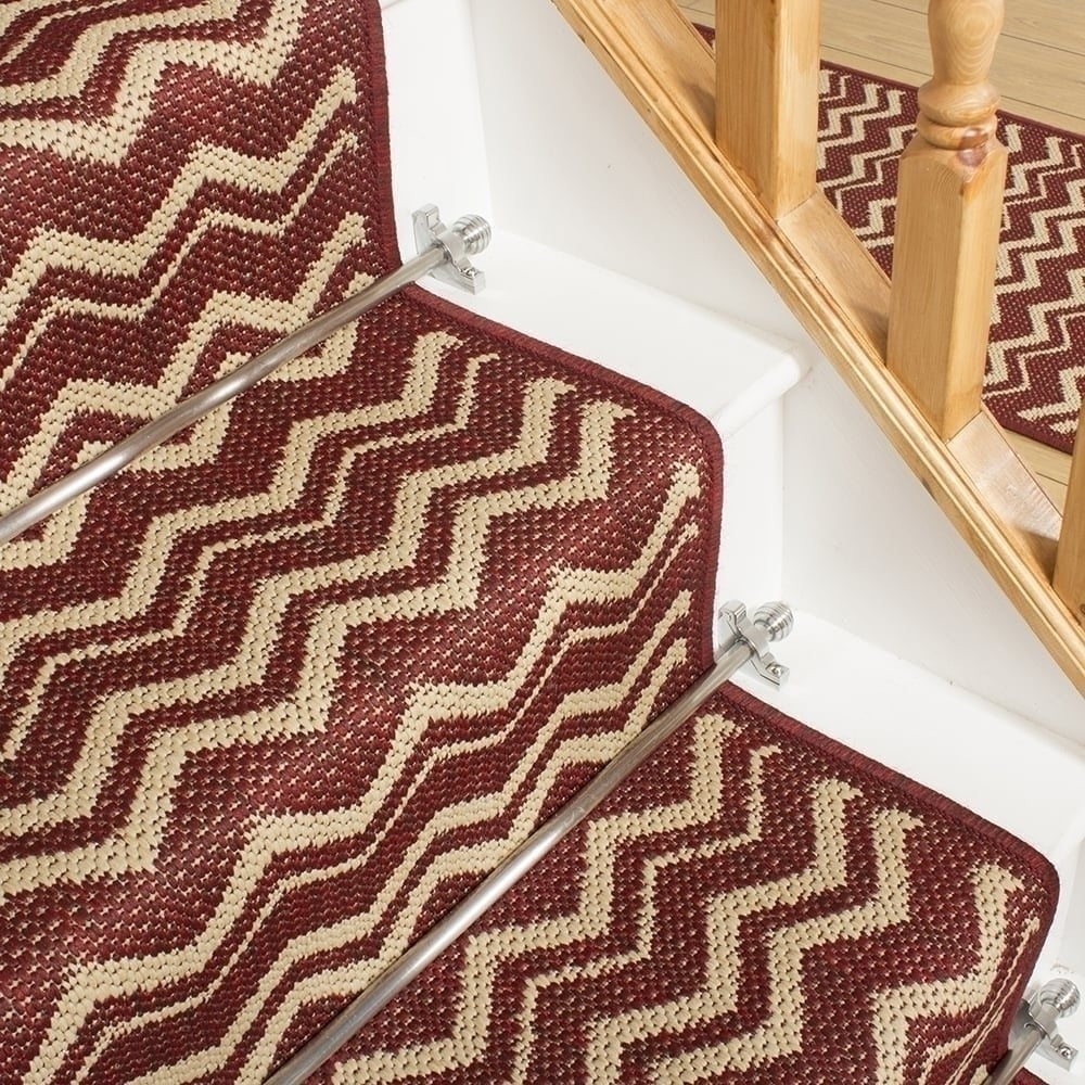 Chevron Red Stair Runner