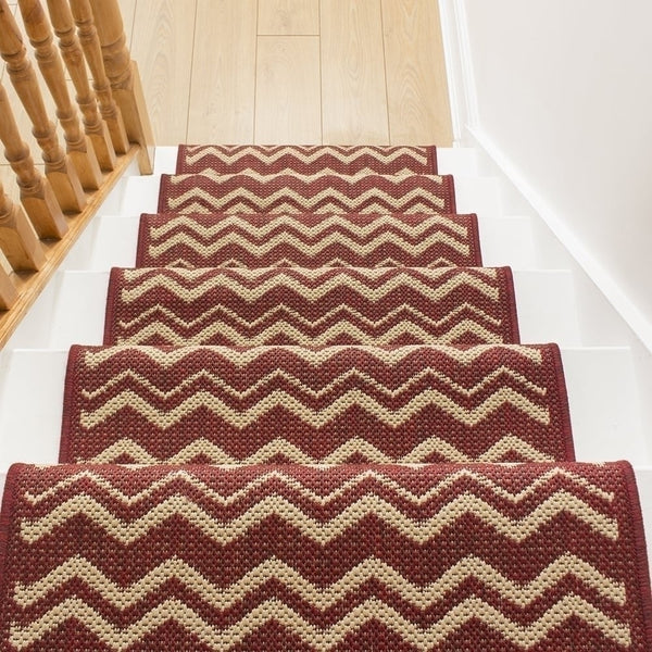 Chevron Red Stair Runner