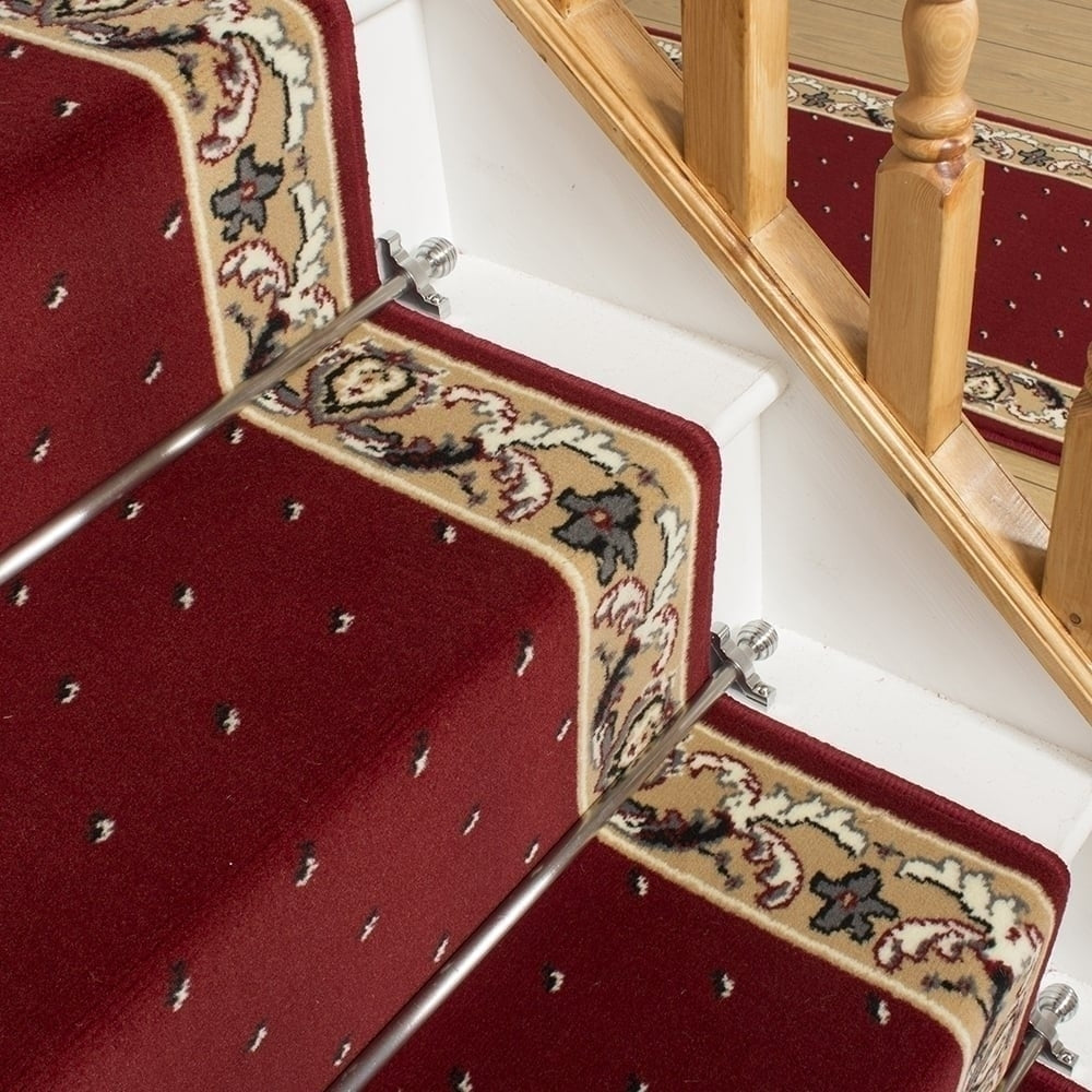 Pin Dot Red Stair Runner