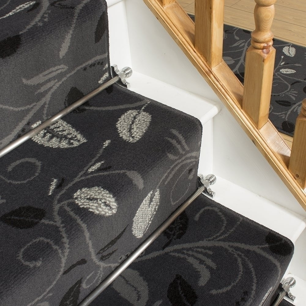 Scroll Gray Stair Runner