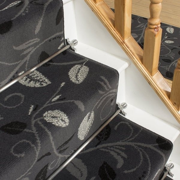 Scroll Gray Stair Runner