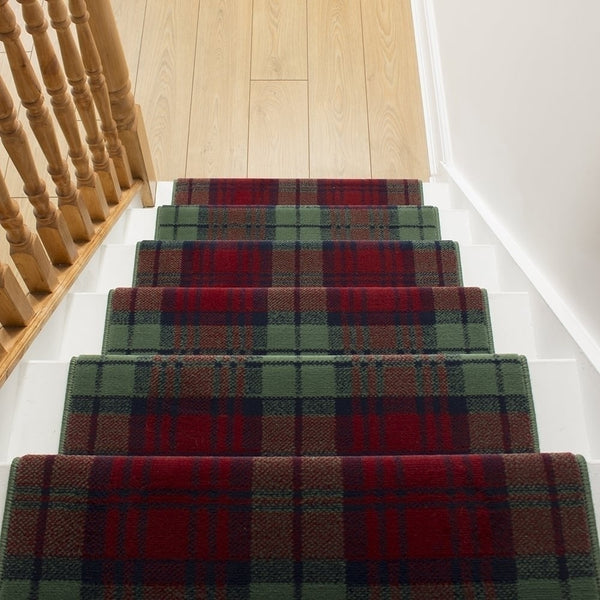 Tartan Rot / Grün Treppenläufer