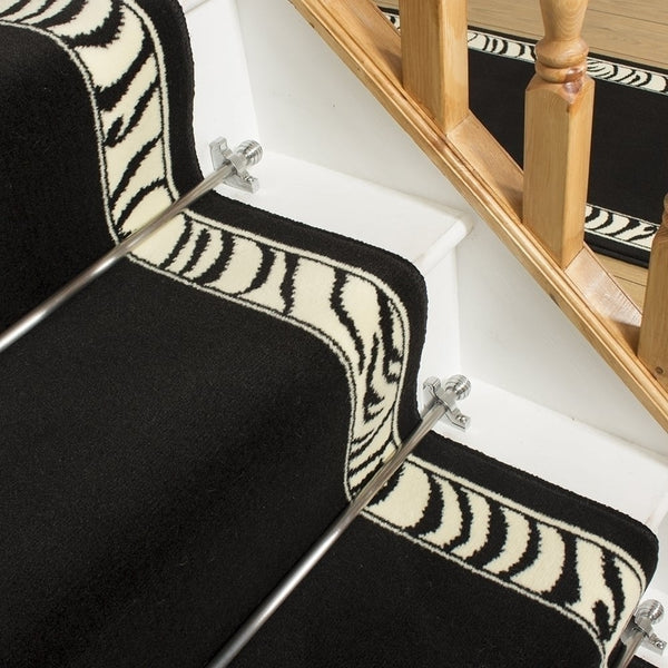 Zebra Border Stair Runner