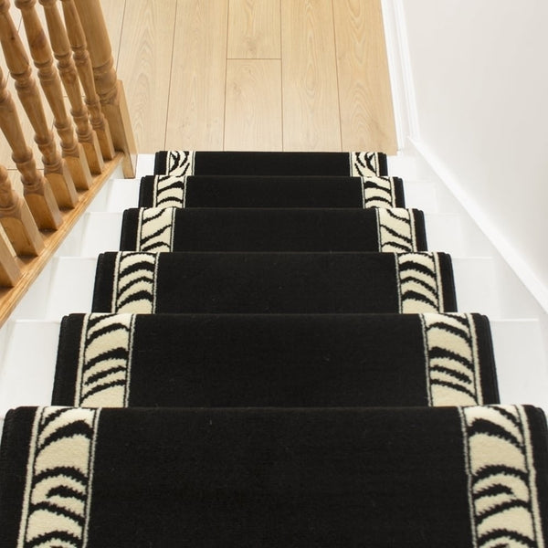 Zebra Border Stair Runner