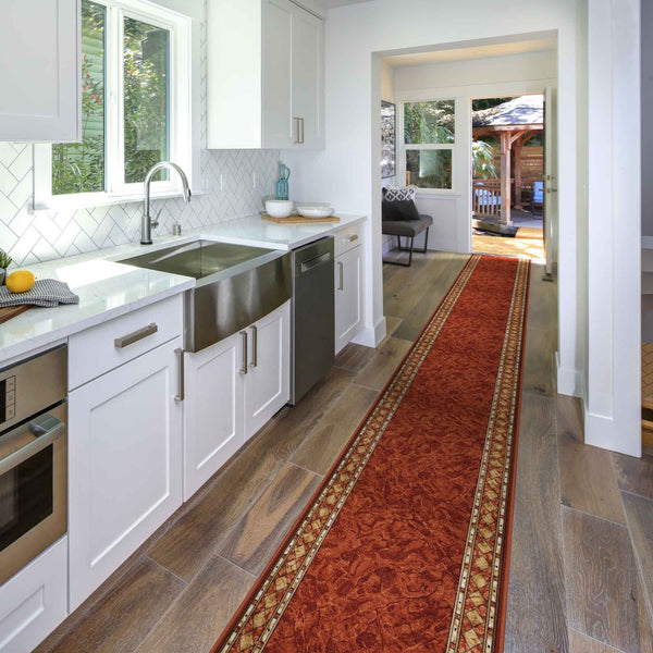 Cheops Terracotta Kitchen Carpet Runners