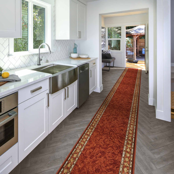Cheops Terracotta Kitchen Carpet Runners