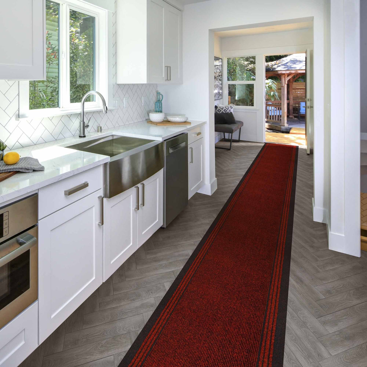 Inca Red Kitchen Carpet Runner