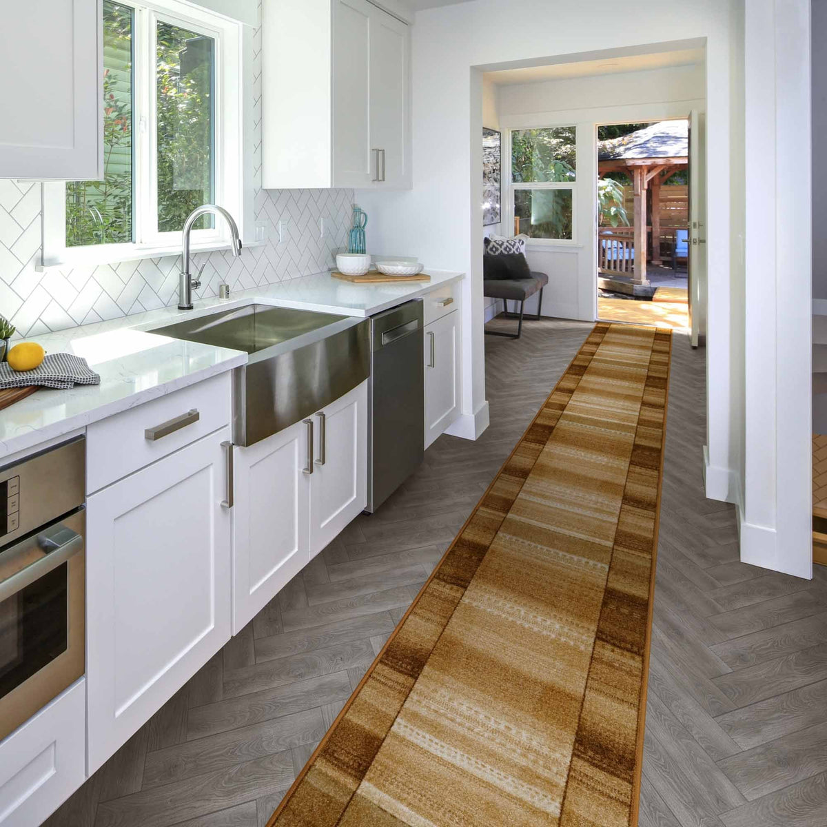 Lima Terracotta Kitchen Carpet Runner