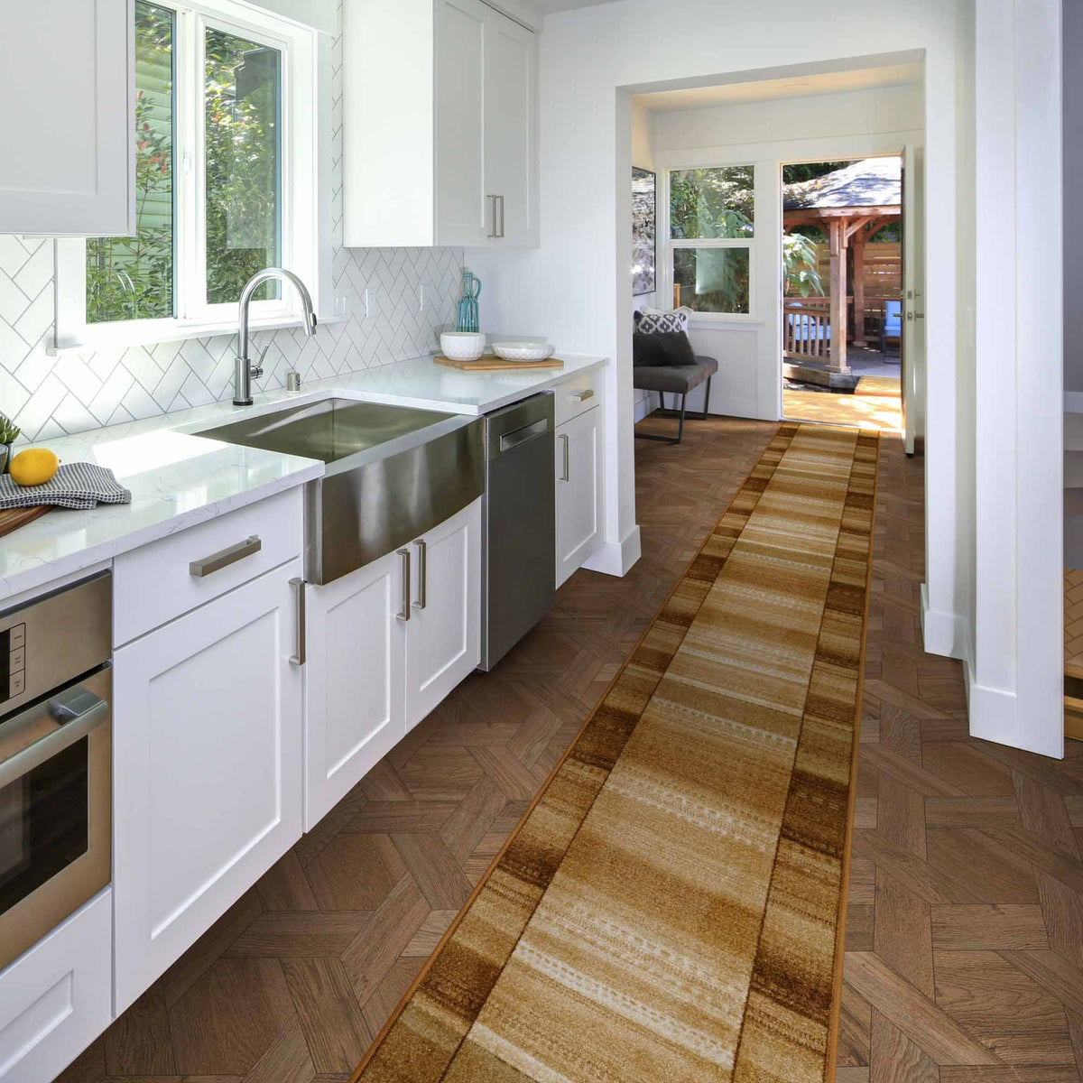 Lima Terracotta Kitchen Carpet Runner