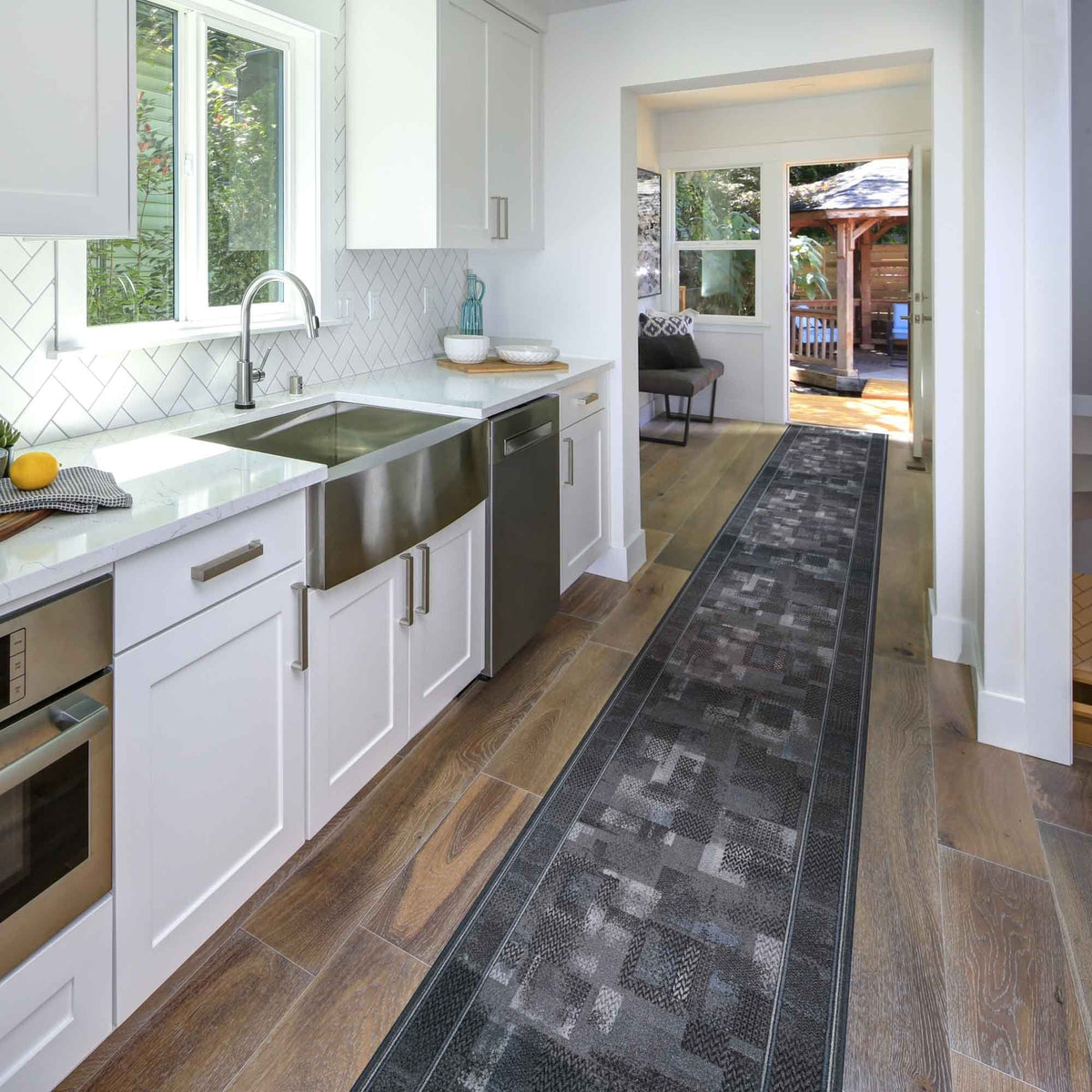 Tribe Graphite Kitchen Carpet Runner