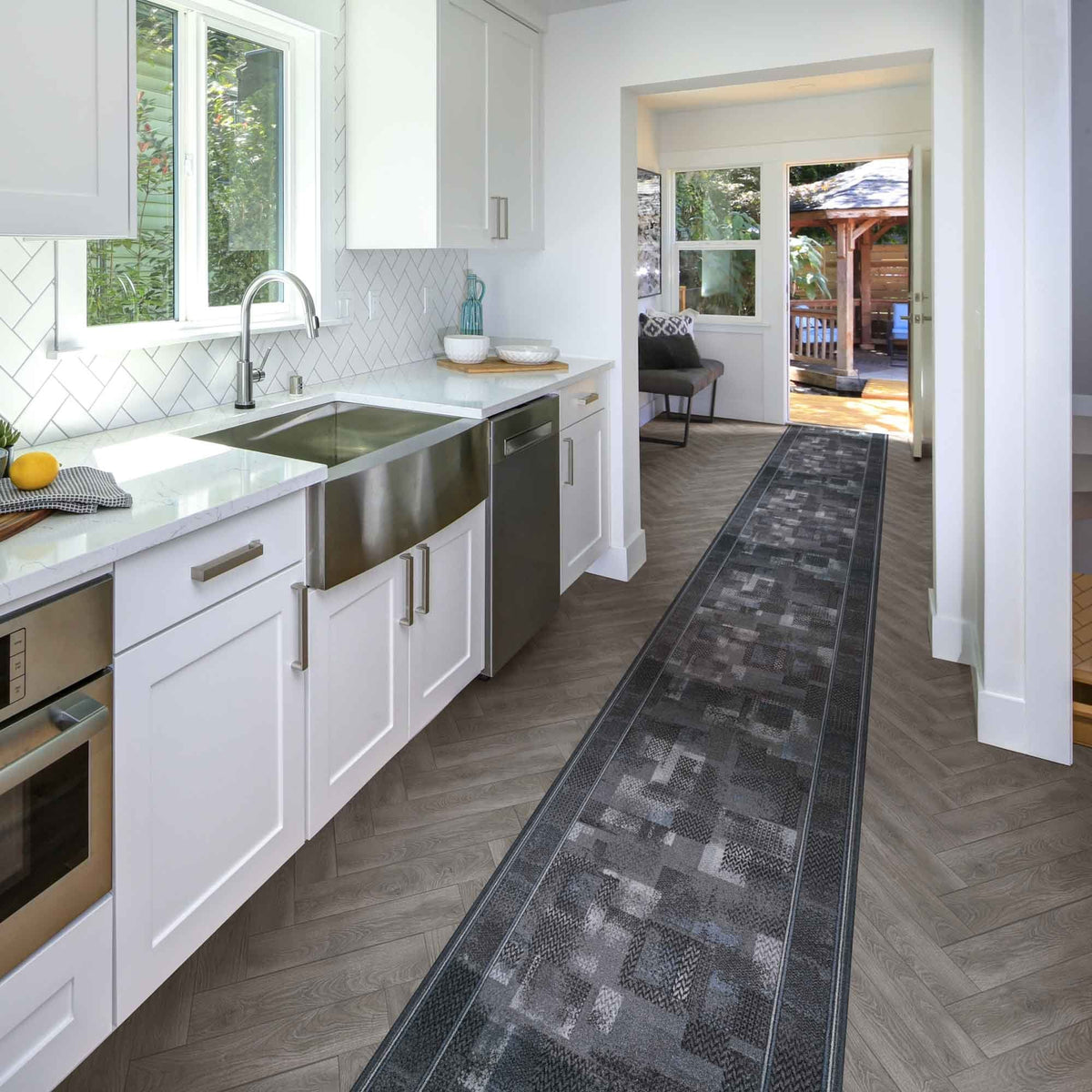 Tribe Graphite Kitchen Carpet Runner