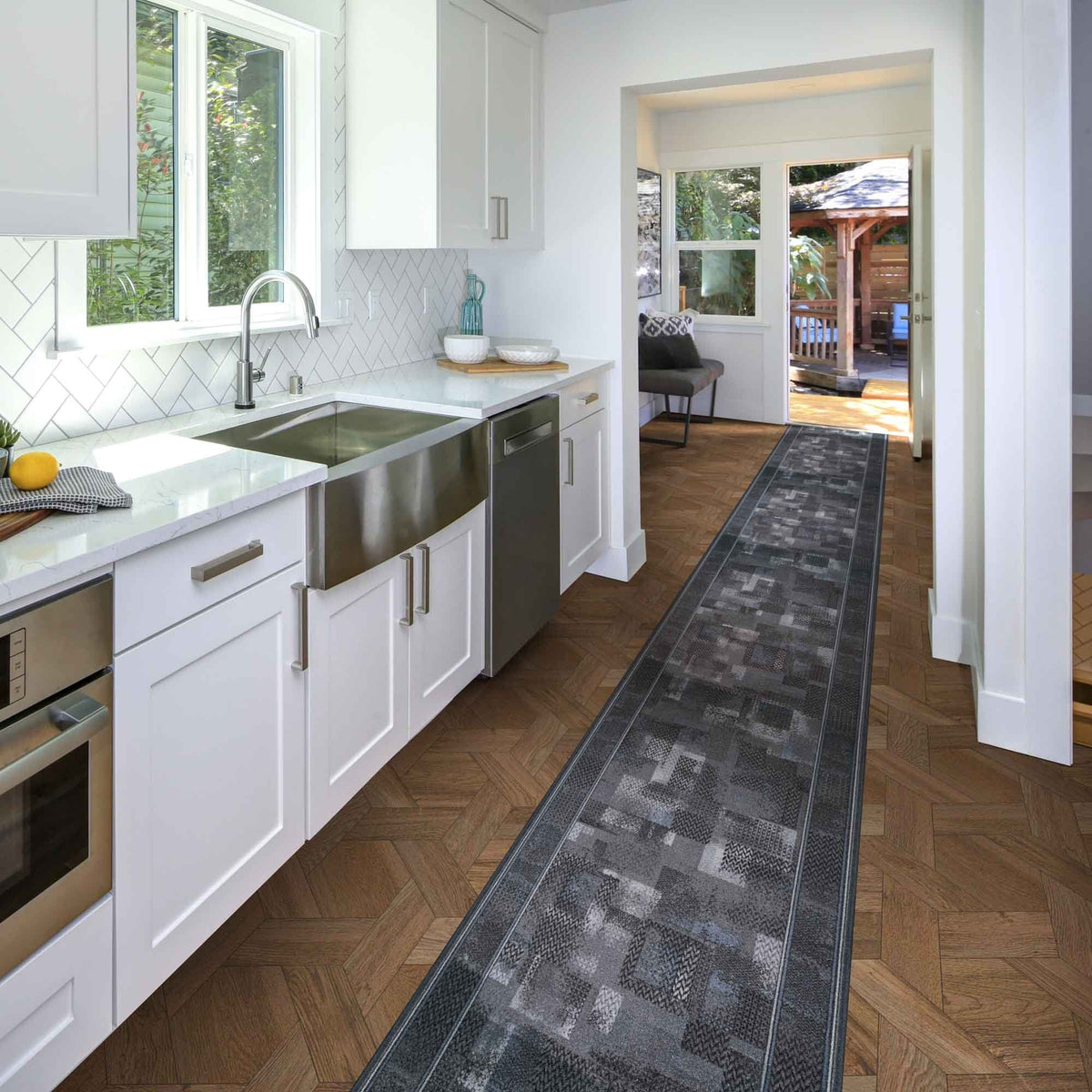 Tribe Graphite Kitchen Carpet Runner