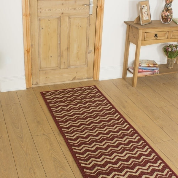 Chevron Red  Hall Runner