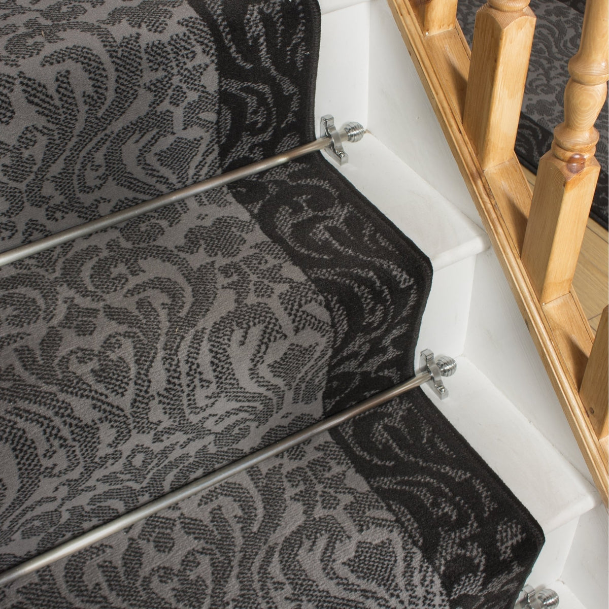 Baroque Black Stair Runner