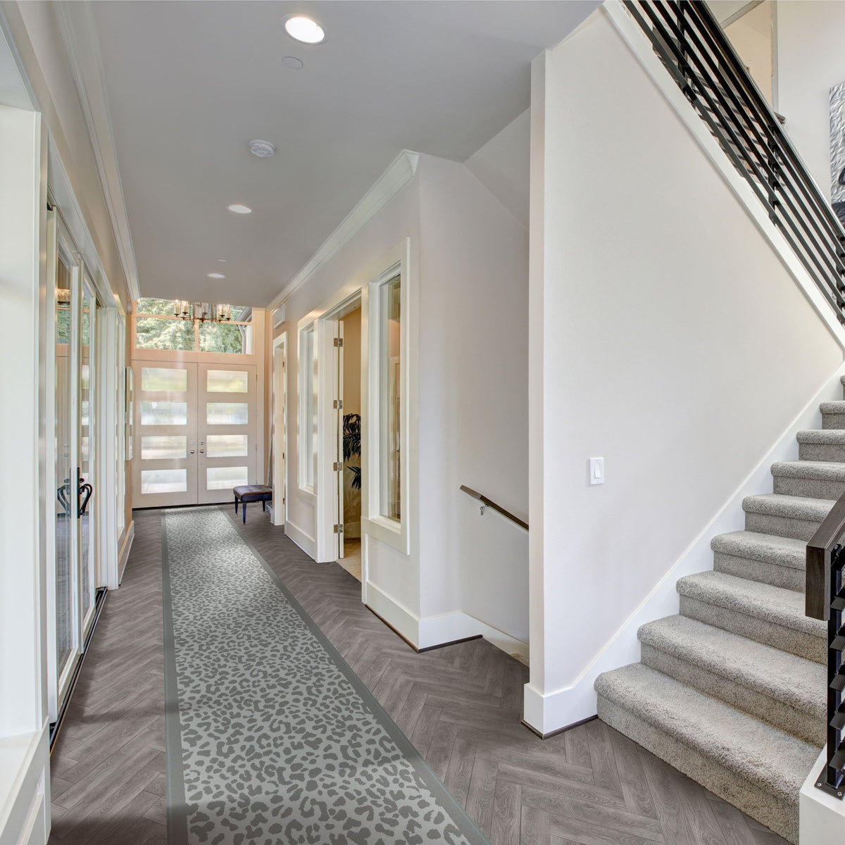 Rosette Gray  Rug Runner