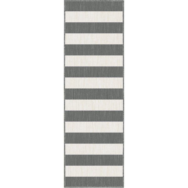 Long Island White/Gray Indoor Outdoor Carpet Runner