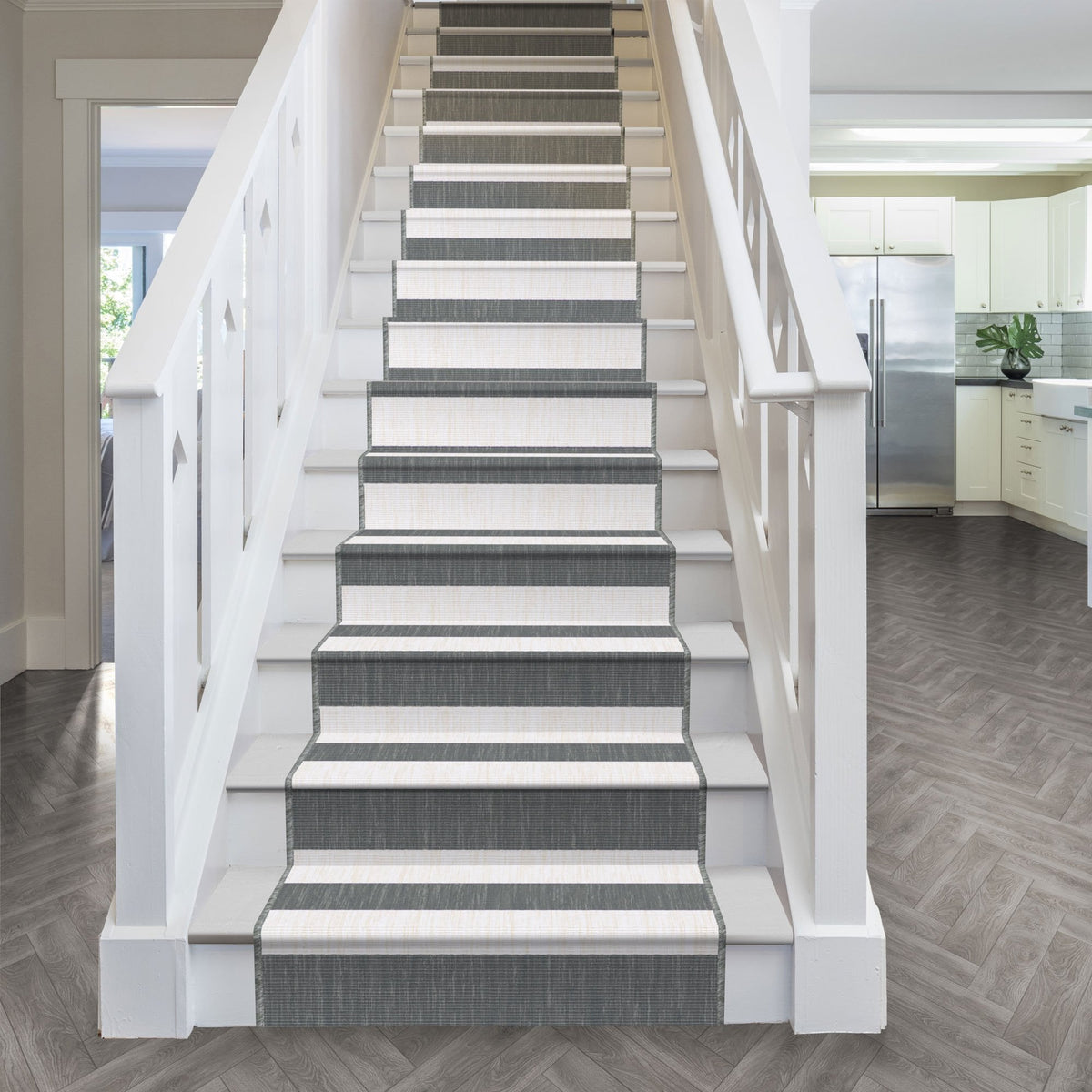 Long Island White/Gray Stair Runner
