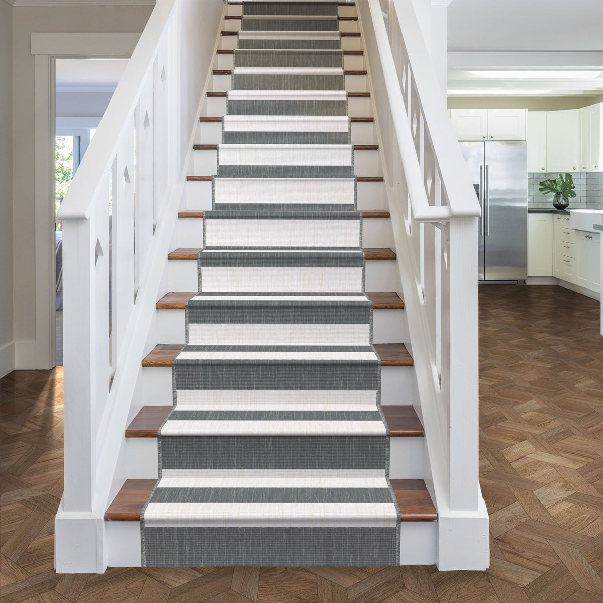 Long Island White/Gray Stair Runner