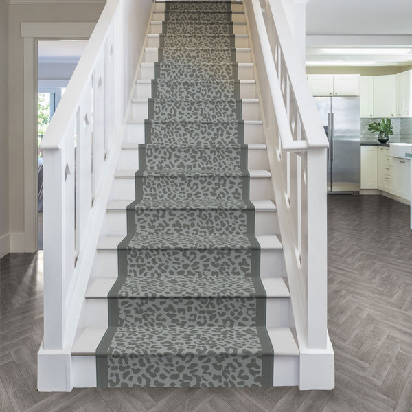 Rosette Grey Stair Runner