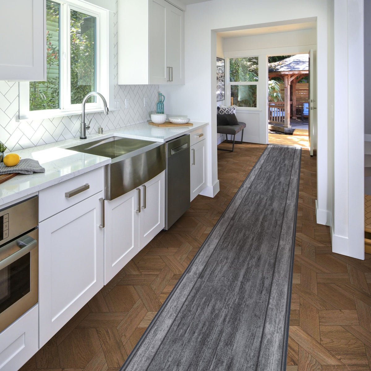 Rama Graphite Kitchen Carpet Runner