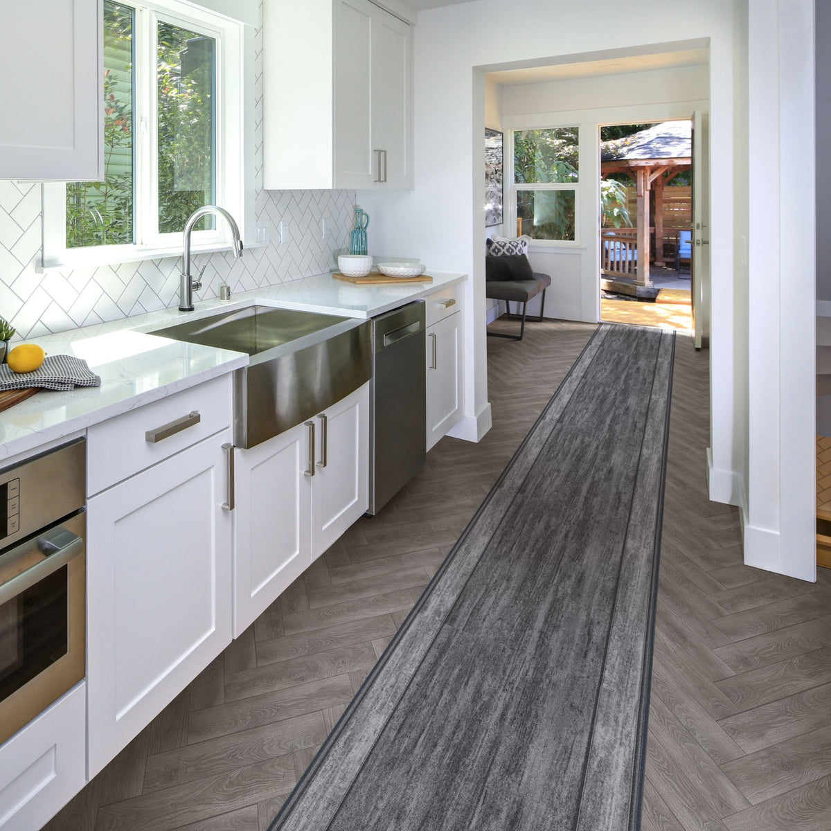 Rama Graphite Kitchen Carpet Runner