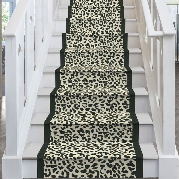 Rosette Black Stair Runner